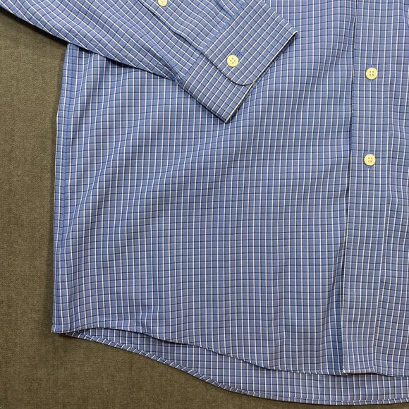 L.L. Bean Mens Blue Wrinkle-Resistant Button-Down Shirt Size L Reg 100% Cotton - Picture 6 of 12